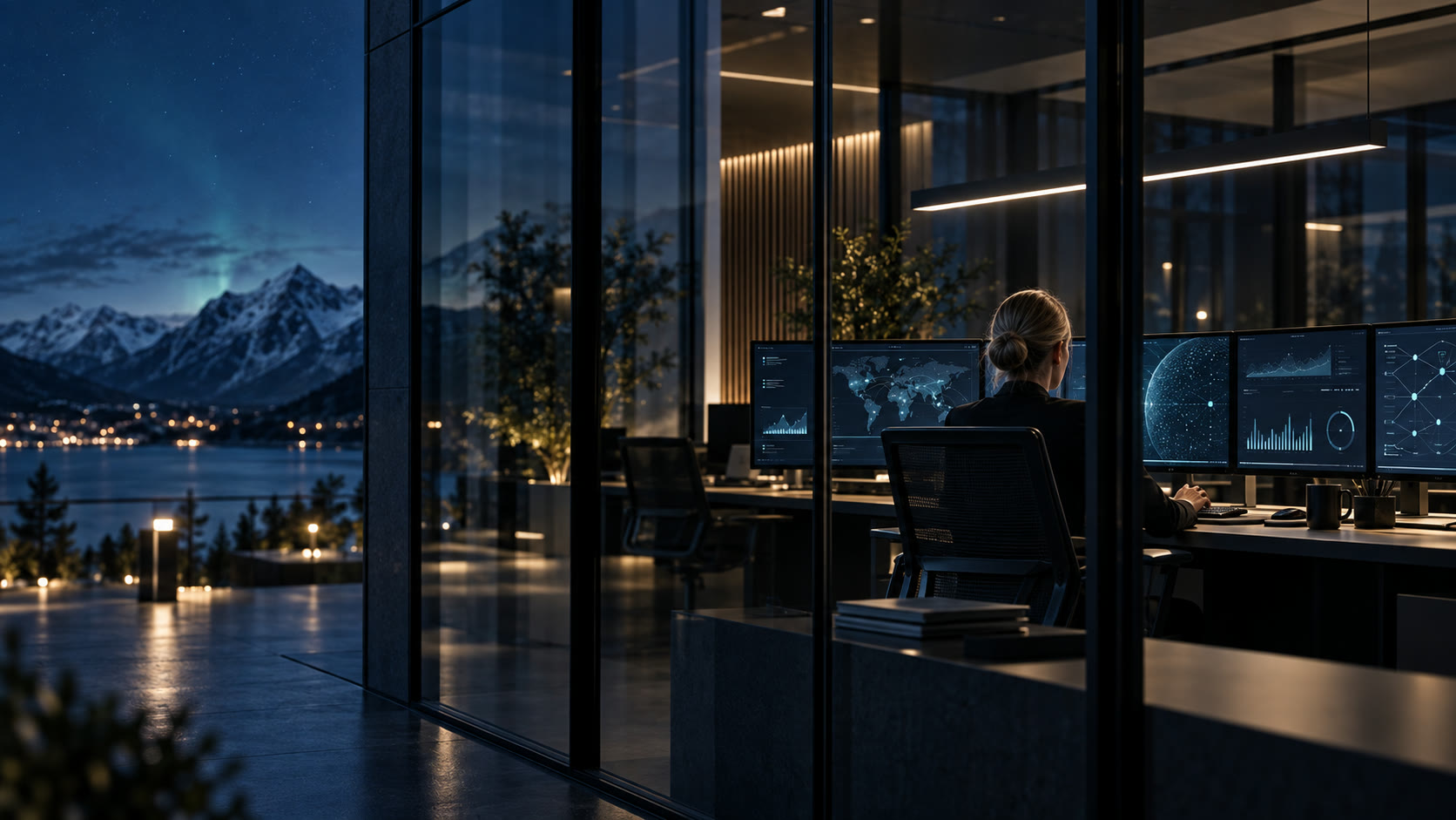 Analytiker i et roligt Security Operations-miljø